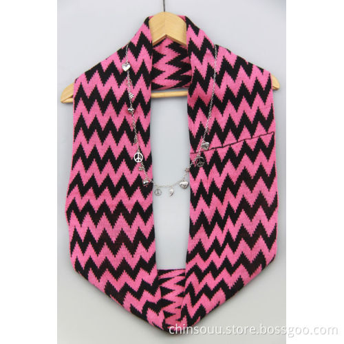 China Trade Agent China Sourcing Agent Black And Red Acrylic Knitting Shawl 32*73cm